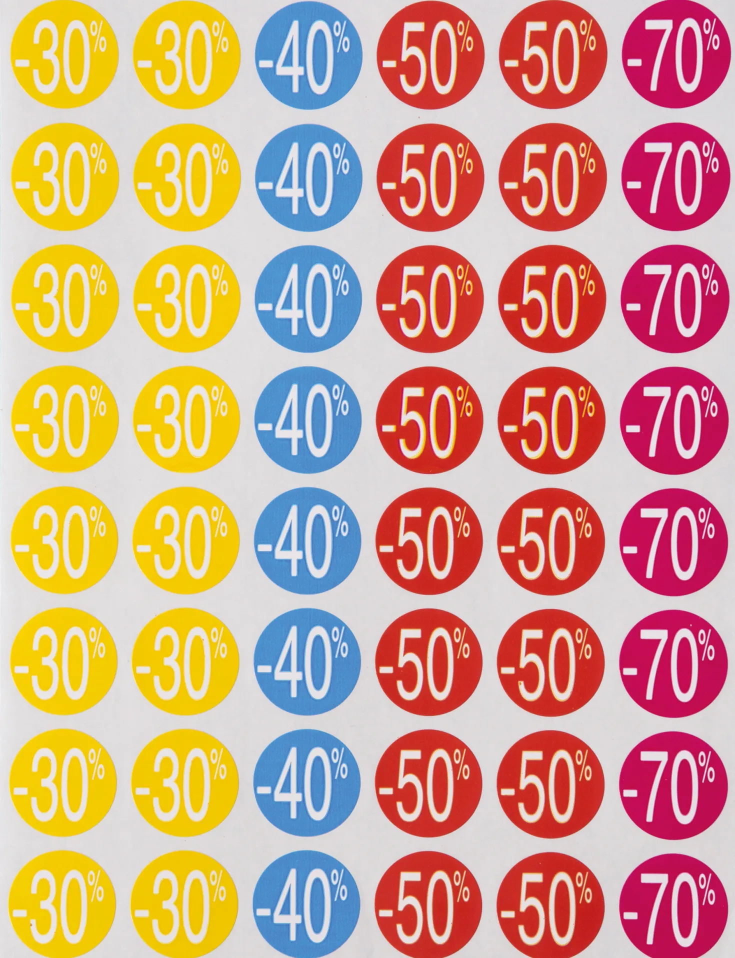Rabattetiketter 30-70% Självhäftande, 24 mm, 240 st