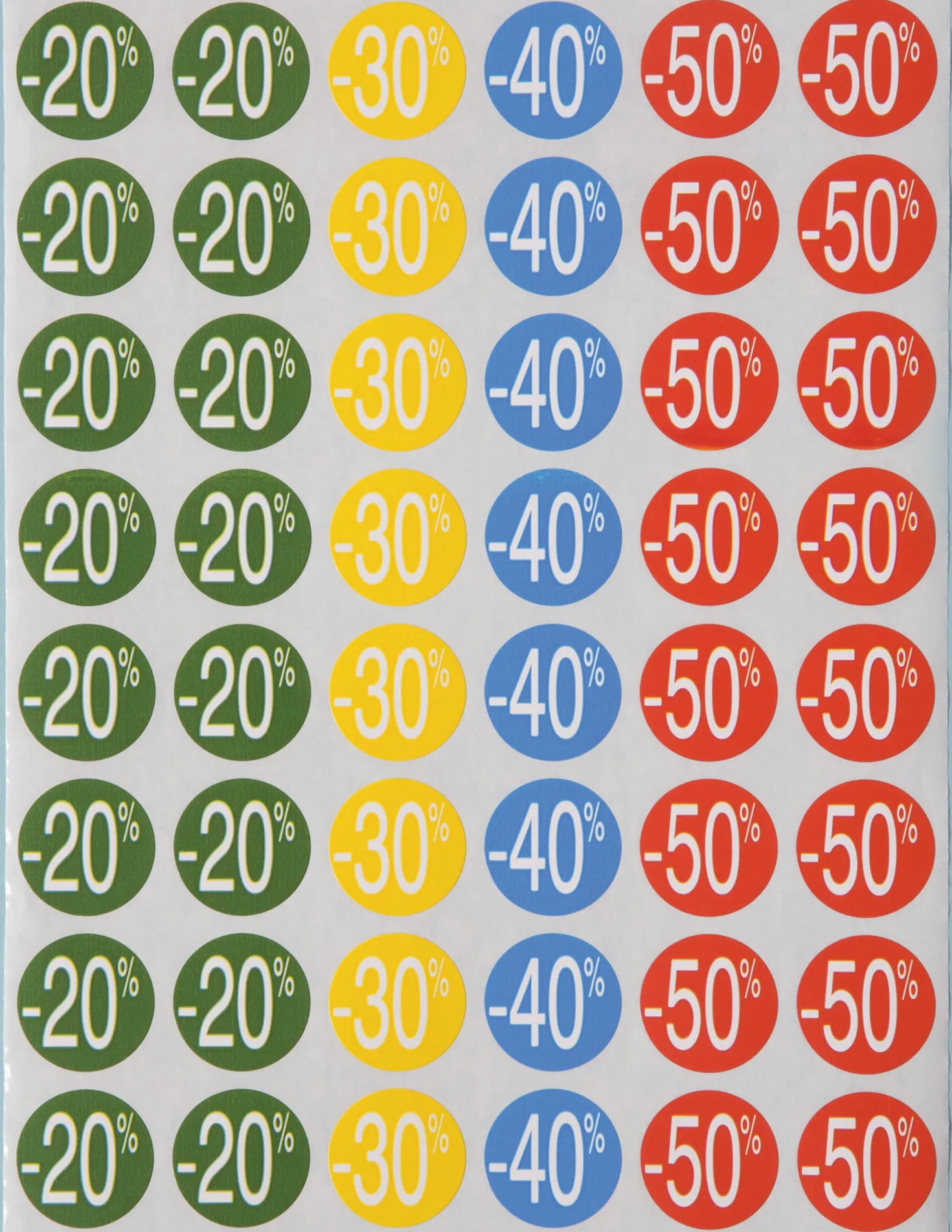 Rabattetiketter 20-50% Självhäftande, 24 mm, 240 st