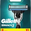 Rakblad Gillette Mach3, trebladssystem, 8 st