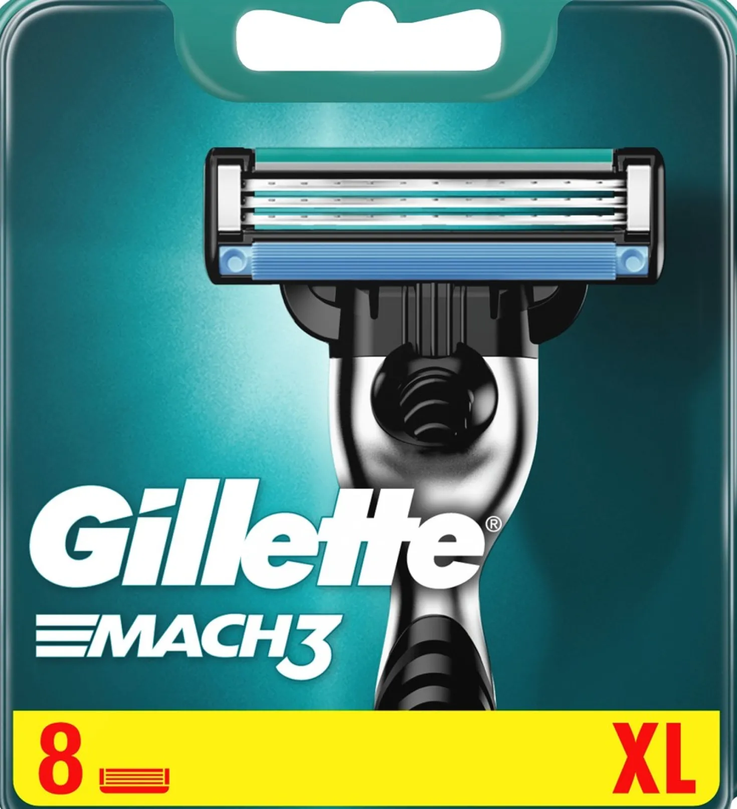 Rakblad Gillette Mach3, trebladssystem, 8 st