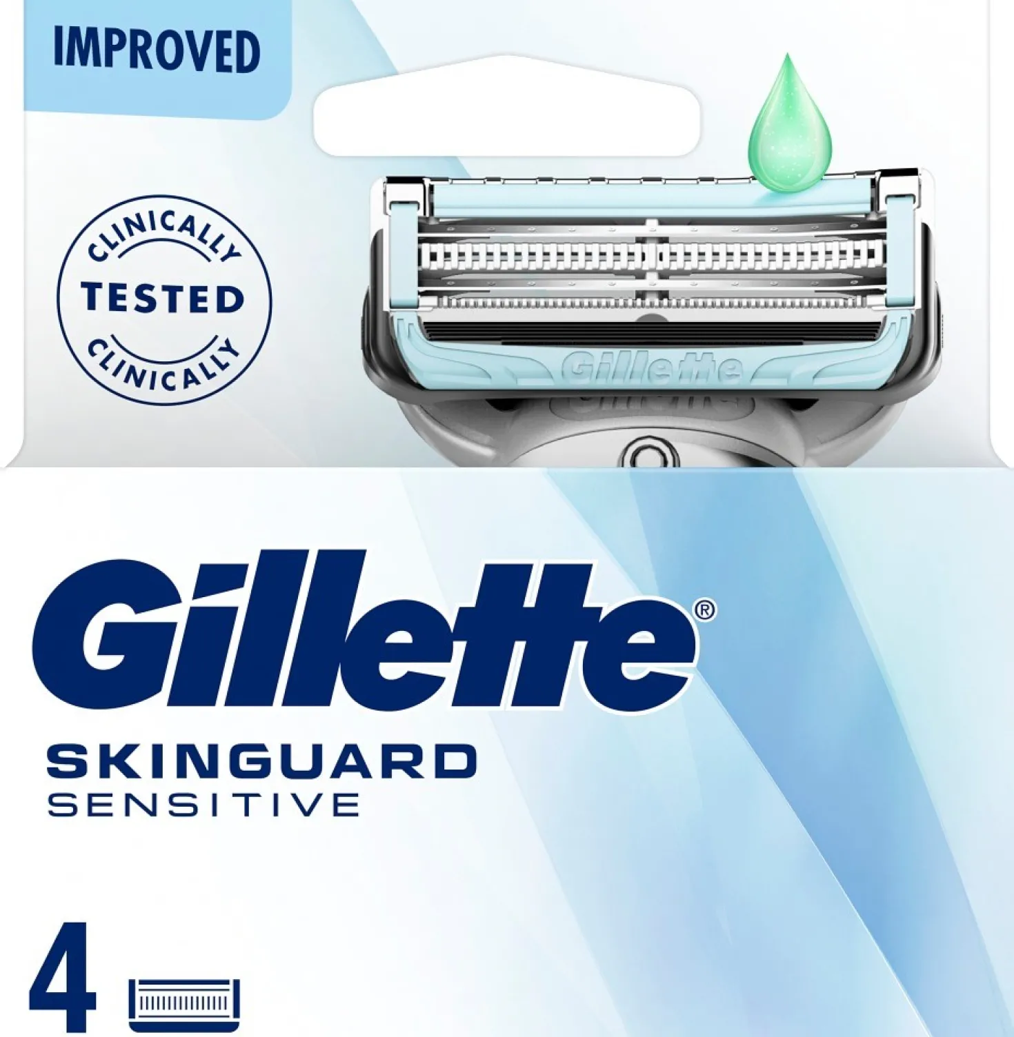 Rakblad Gillette SkinGuard Sensitive, känslig hud, 4 st