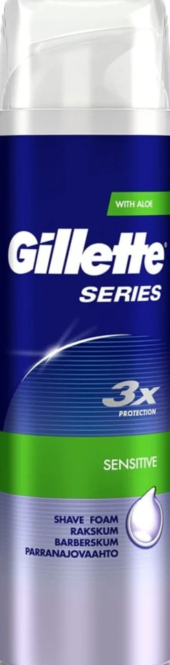 Rakskum Gillette Series Sensitive, aloe vera, känslig hud, 250 ml