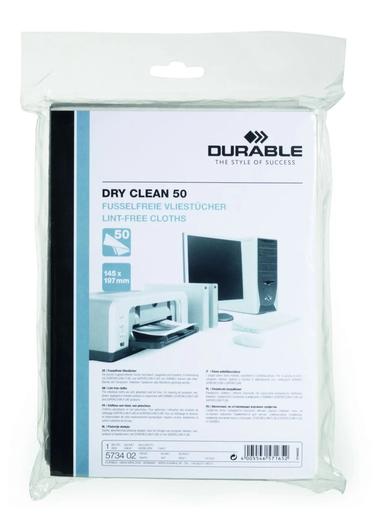 Rengöringsduk Durable Dryclean Luddfri, 50 st
