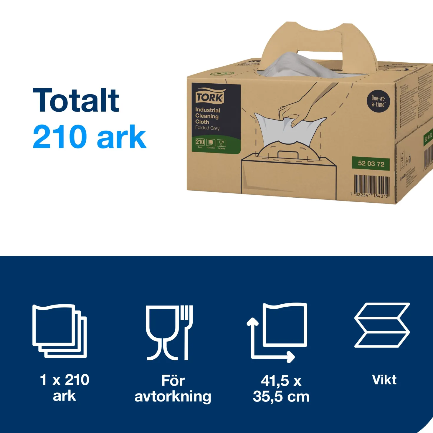 Rengöringsduk Tork Flexibel W7, non-woven, natur, 210 st