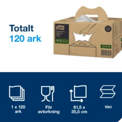 Rengöringsduk Tork W7 Heavy Duty Handy Box, 35,5x64,2cm, 120 st