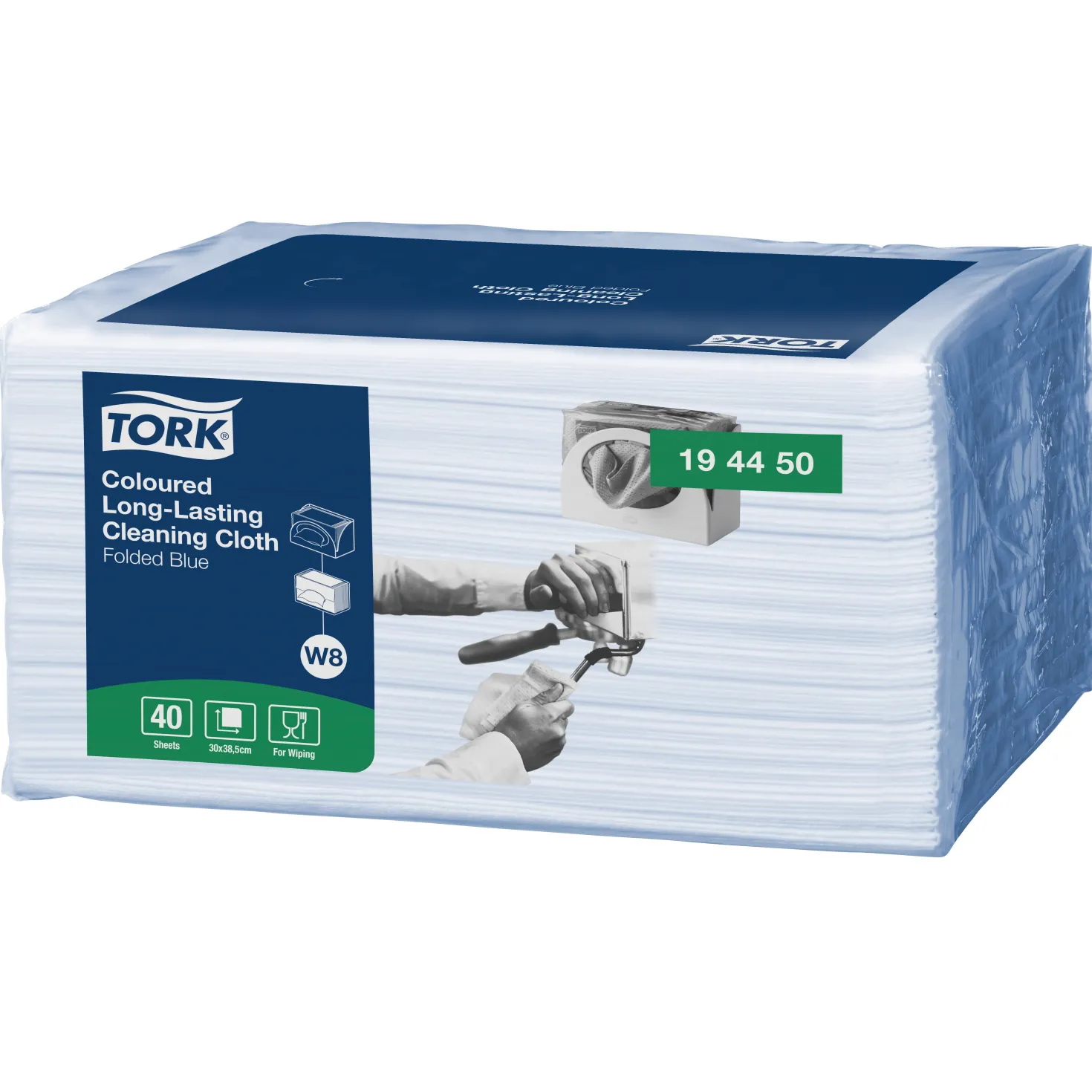 Rengöringsduk Tork W8 Nonwoven, blå, 30x38cm, 40 st