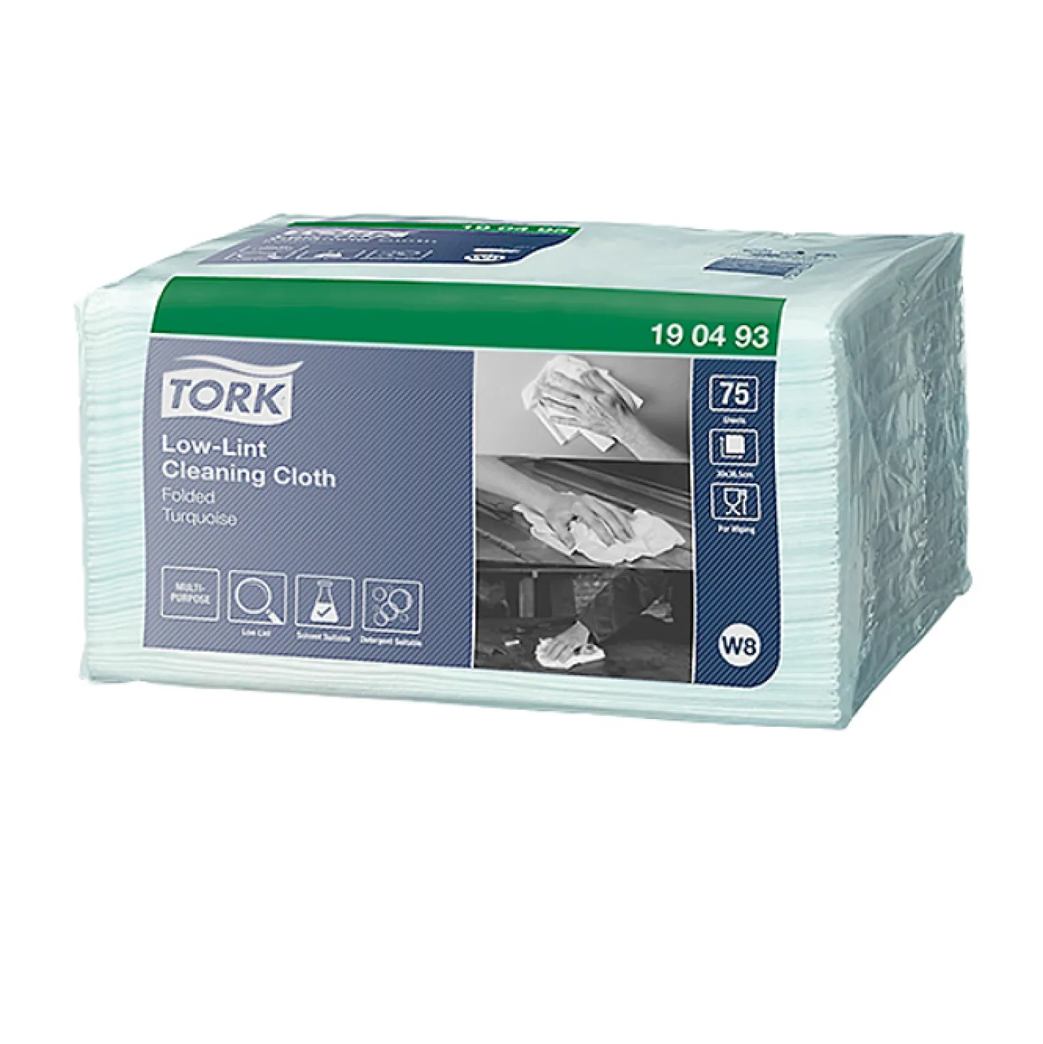 Rengöringsduk Tork W8 Precision Lågluddande, 38,5x30cm, 75 st