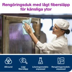 Rengöringsduk Tork W8 Precision Lågluddande, 38,5x30cm, 75 st