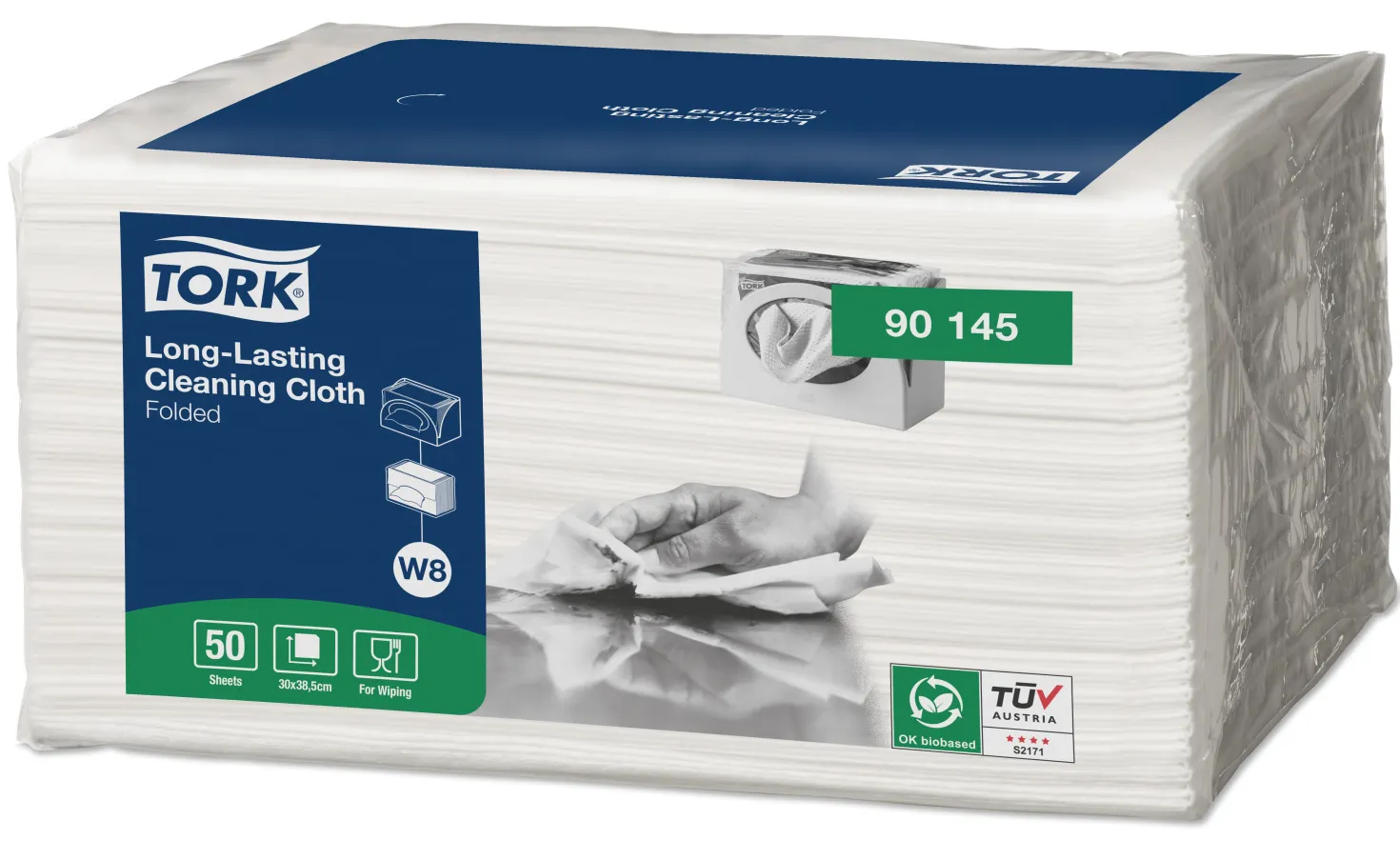 Rengöringsduk Tork W8 Small Pack, vit, 30x38,5cm, 50 st