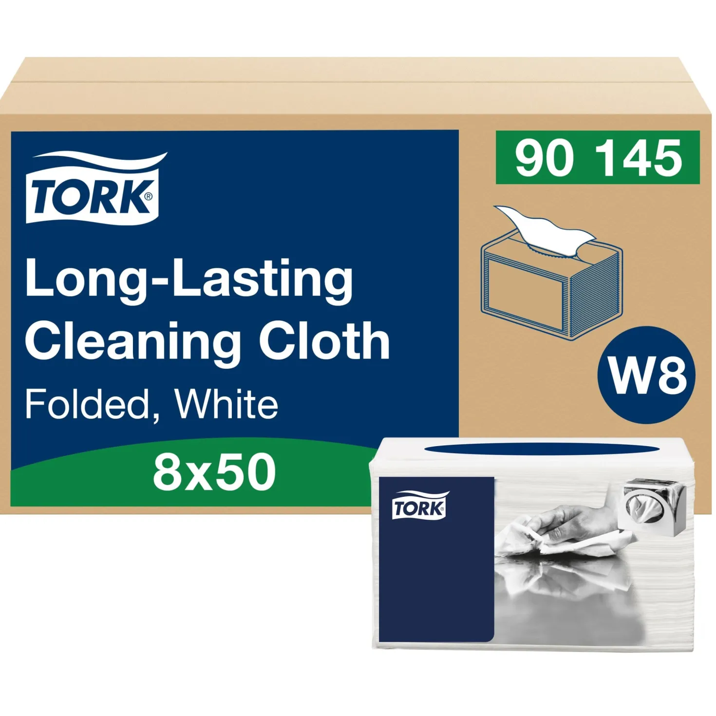 Rengöringsduk Tork W8 Small Pack, vit, 30x38,5cm, 50 st