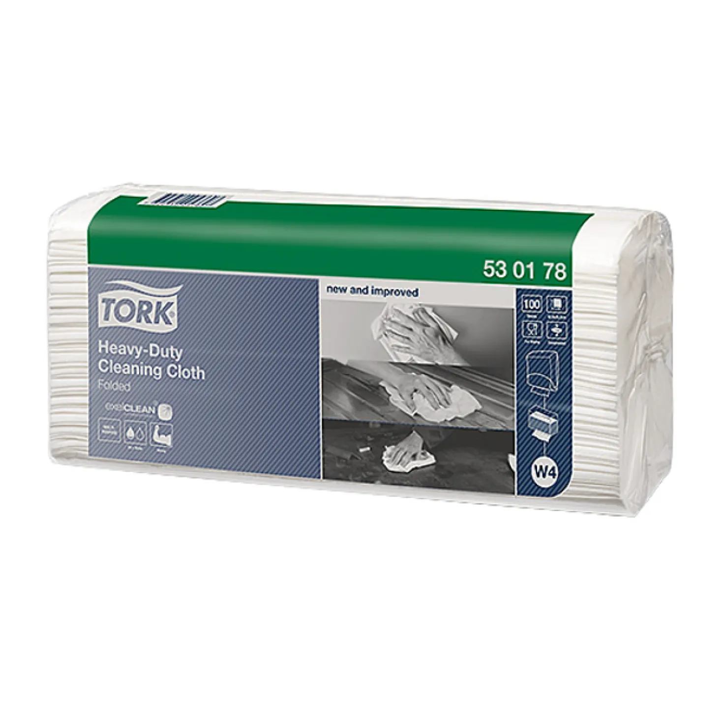 Rengöringsduk Tork W4 Top Pak, vit, 35,5x41,5cm, 105 st