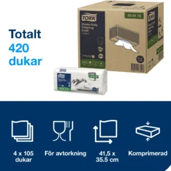 Rengöringsduk Tork W4 Top Pak, vit, 35,5x41,5cm, 105 st