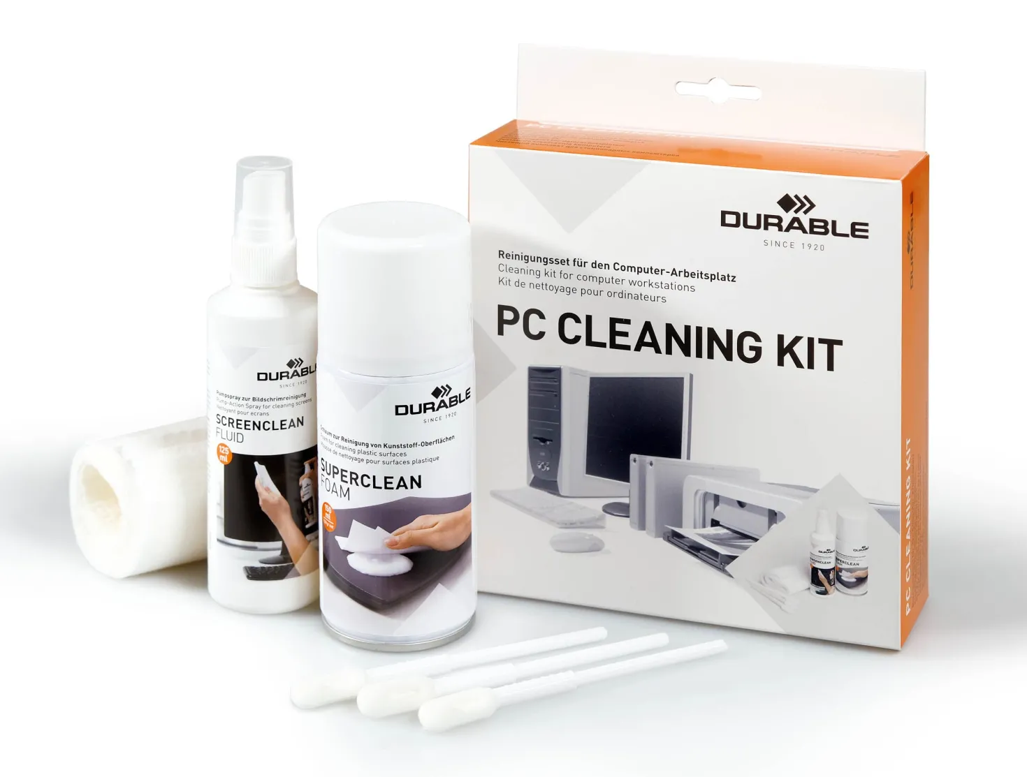 Rengöringsset Durable för PC, antistatiskt, komplett kit