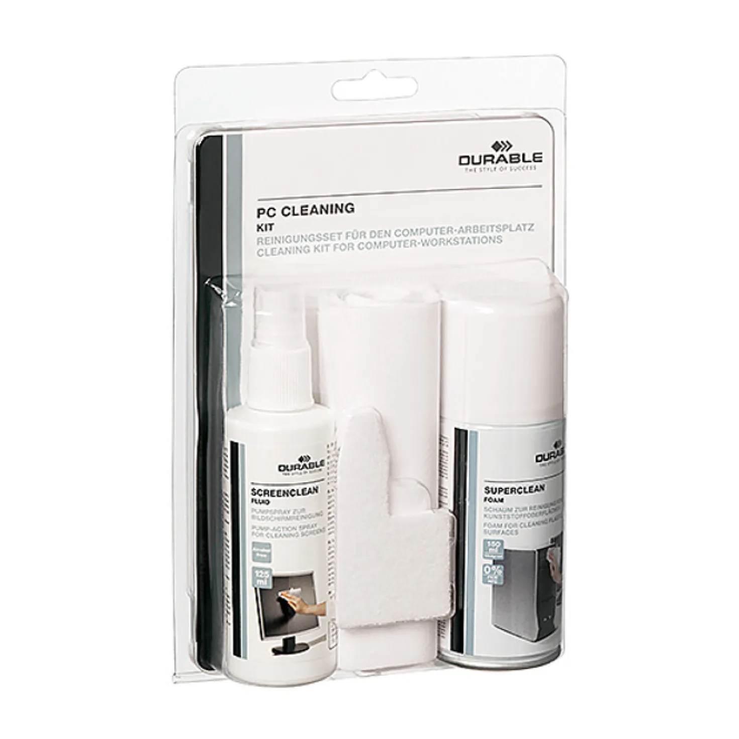 Rengöringsset Durable för PC, antistatiskt, komplett kit