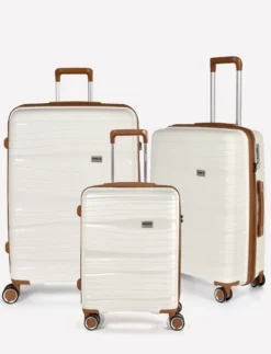 Resväska 3-pack RW Travel Alfrida, vit, TSA-lås