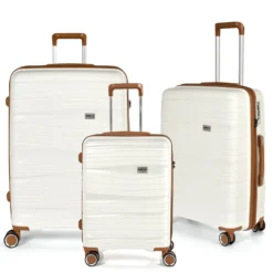 Resväska 3-pack RW Travel Alfrida, vit, TSA-lås