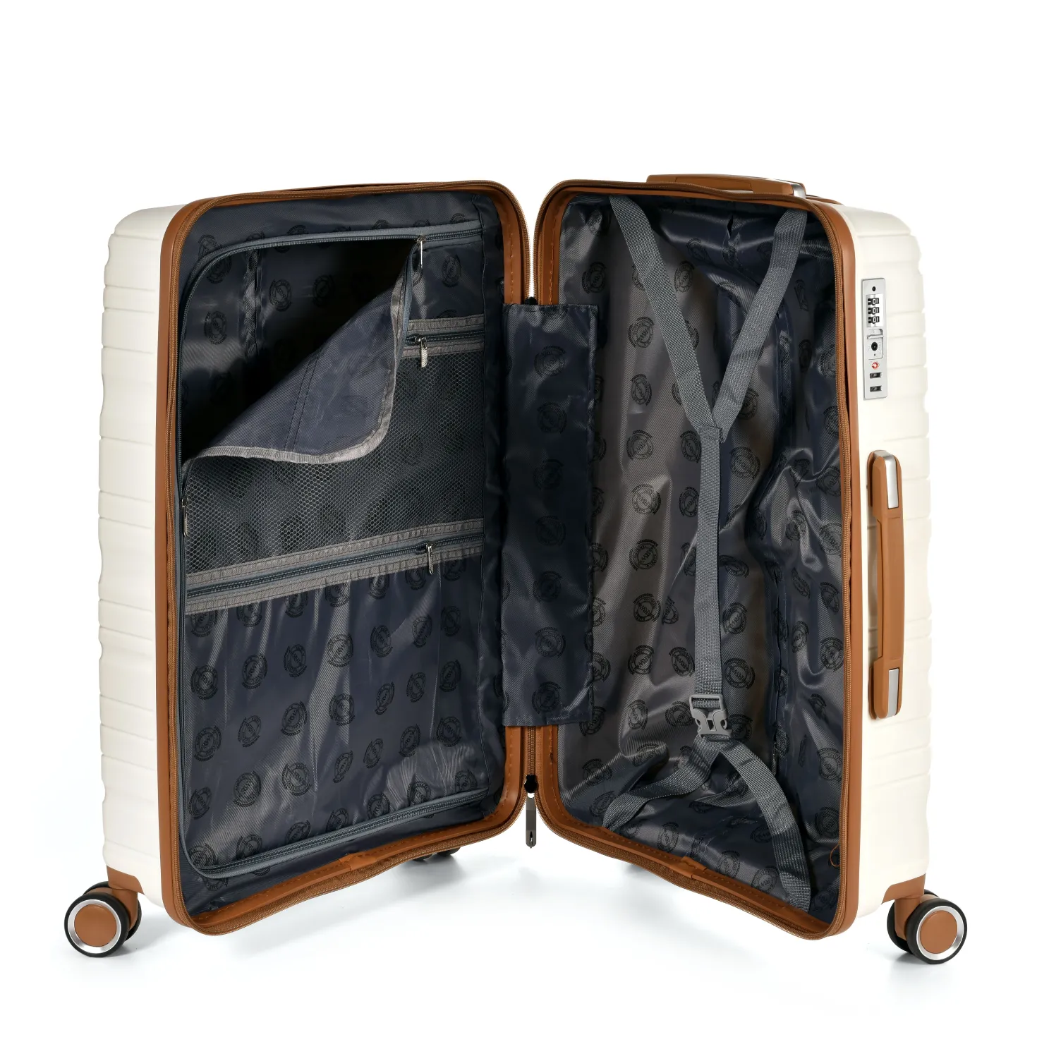 Resväska 3-pack RW Travel Alfrida, vit, TSA-lås