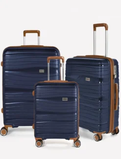 Resväska 3-pack RW Travel Alfrida, blå, TSA-lås