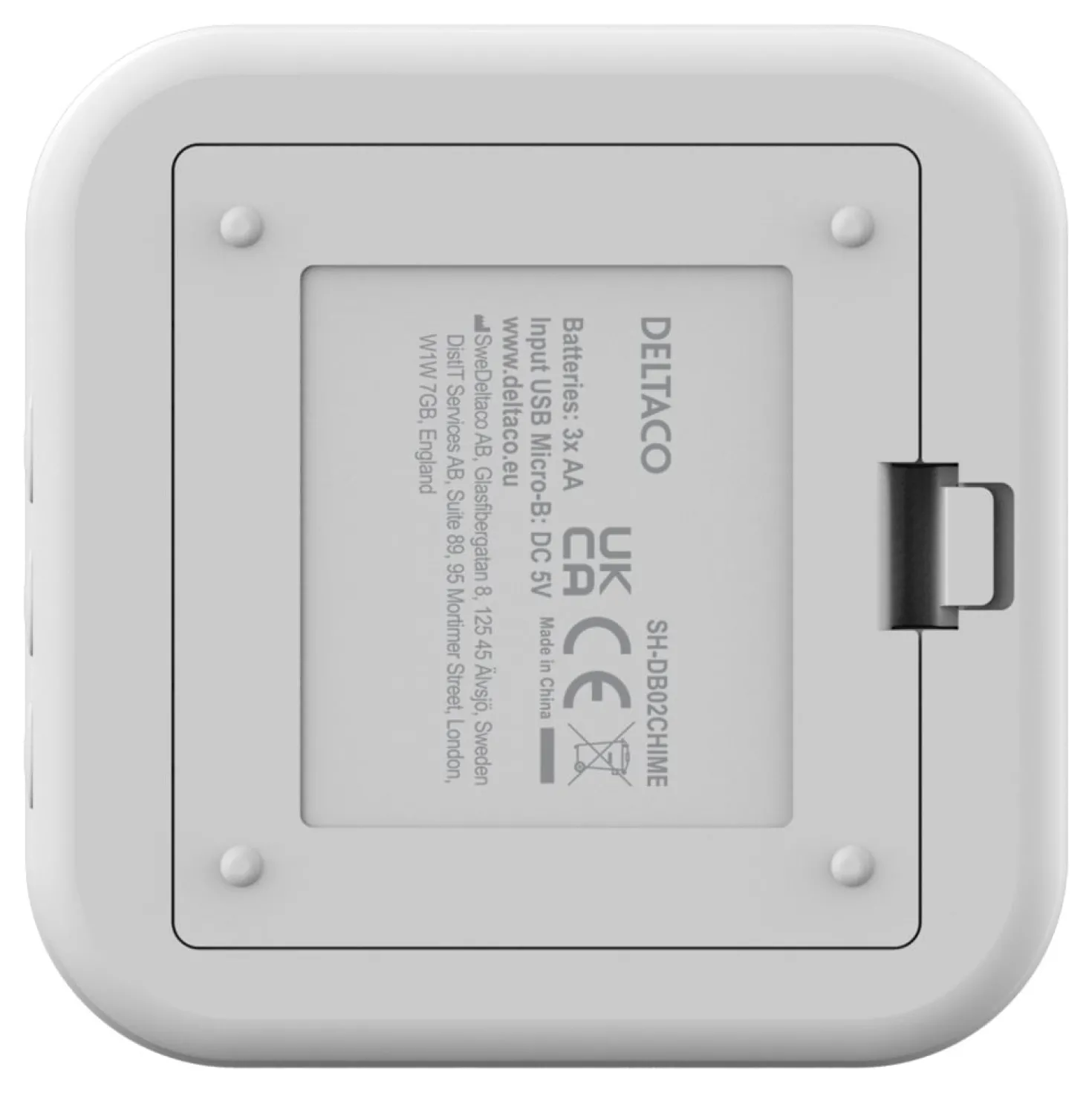 Ringklocka Deltaco SMART HOME SH-DB02CHIME, trådlös, batterier ingår