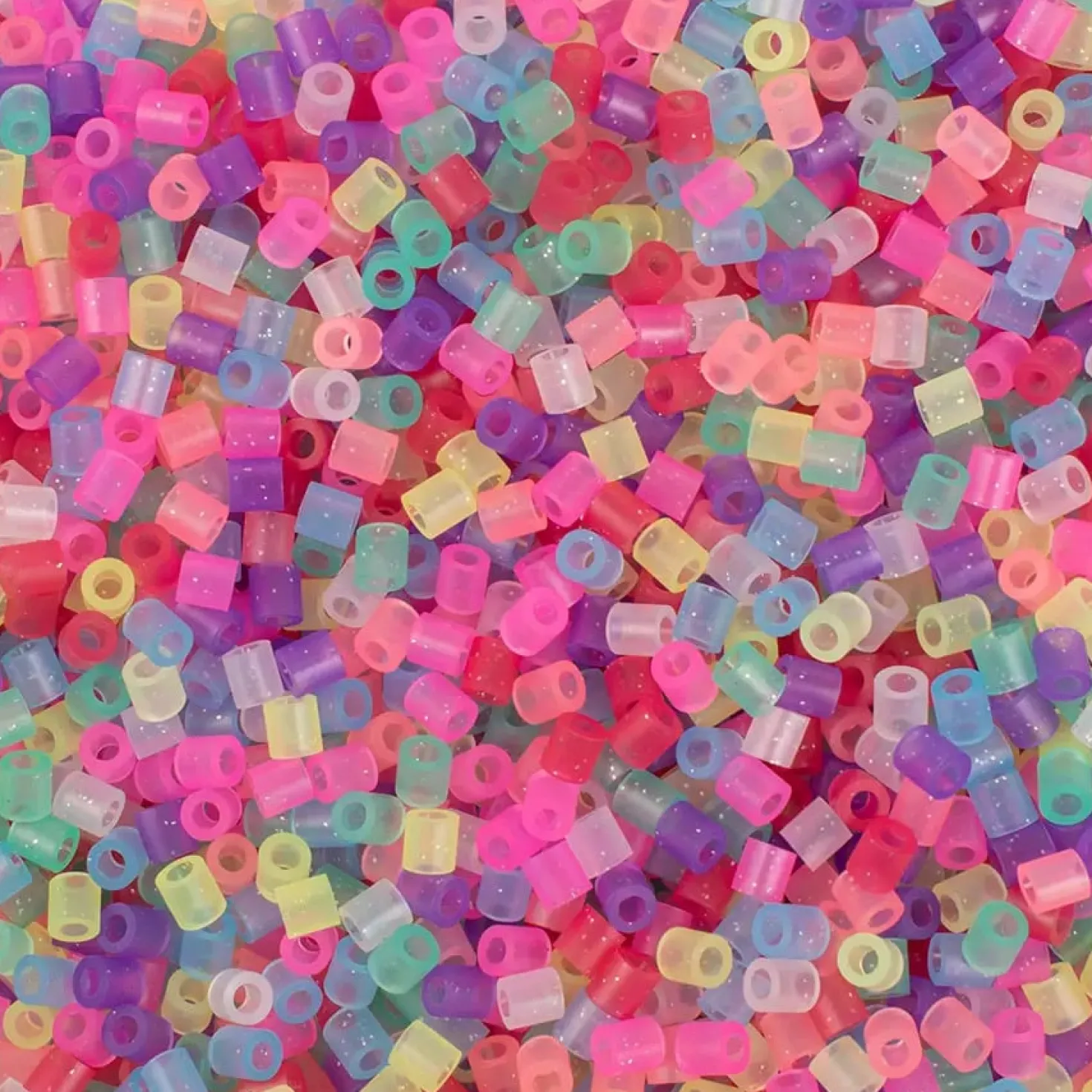 Rörpärlor Playbox Glittermix, med förvaringshink