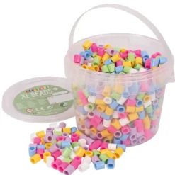Rörpärlor XL Playbox Pastellmix, förvaringshink