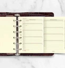 Årsplan Filofax Pocket 2026, vertikal layout, creme