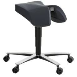 Sadelstol Be-Ge 3601E Ergonomisk, svart ulltyg, Möbelfakta