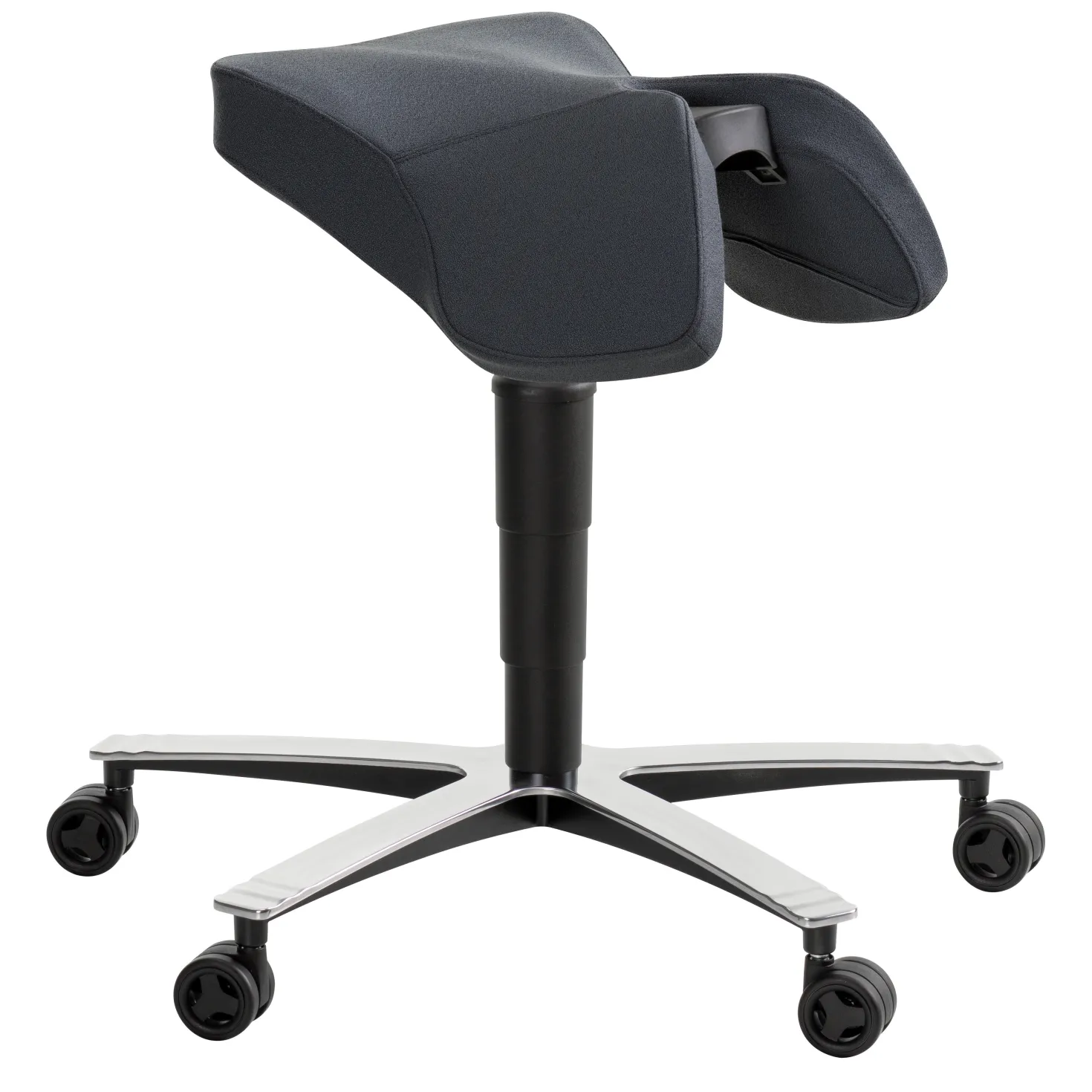 Sadelstol Be-Ge 3601E Ergonomisk, svart ulltyg, Möbelfakta