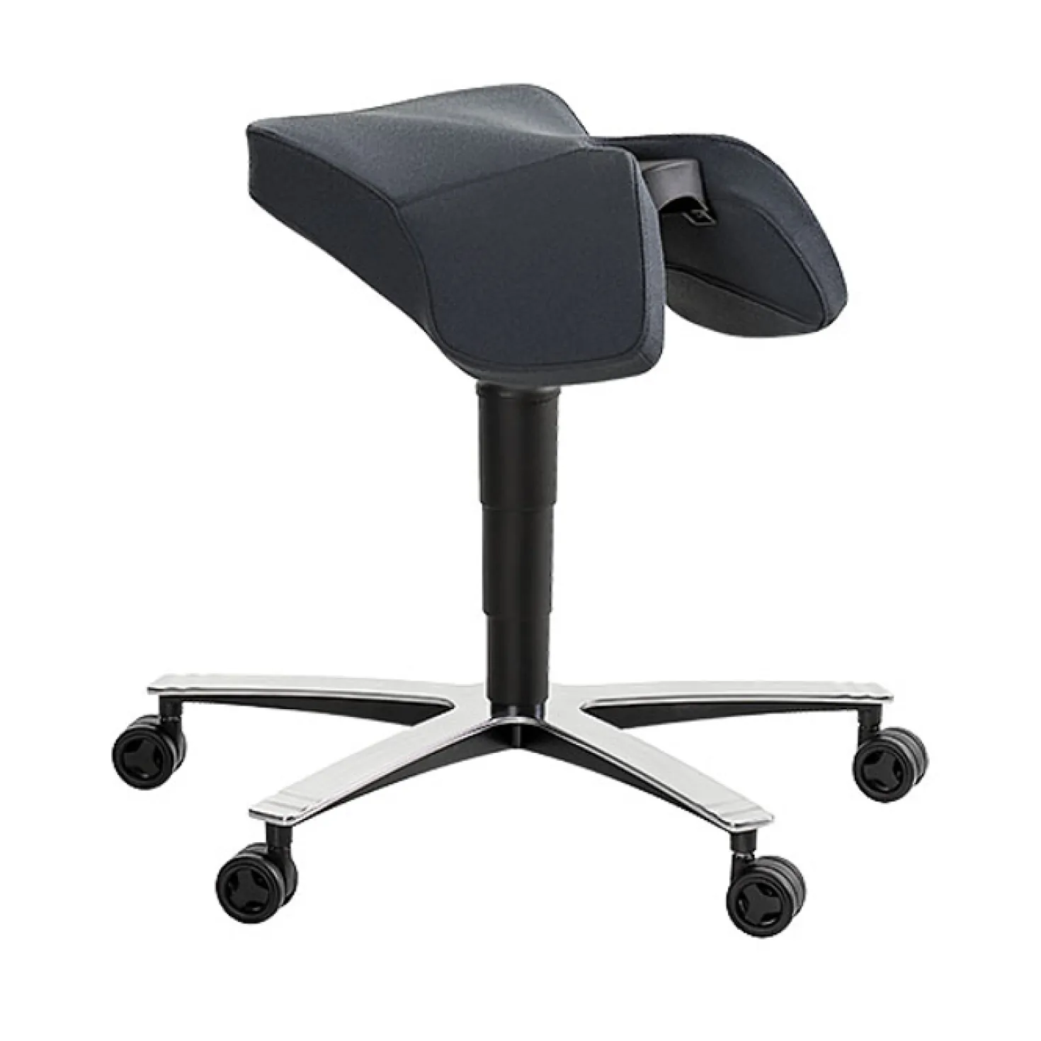 Sadelstol Be-Ge 3601E Ergonomisk, svart ulltyg, Möbelfakta