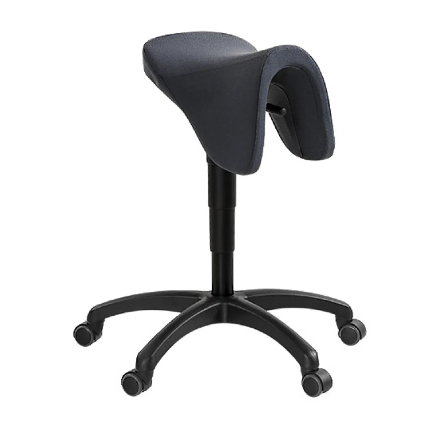 Sadelstol Be-Ge 7001, ergonomisk, svart Fame-tyg