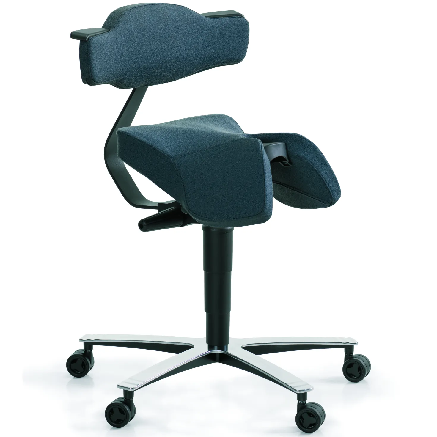 Sadelstol Be-Ge 3660, roterbart ryggstöd, svart
