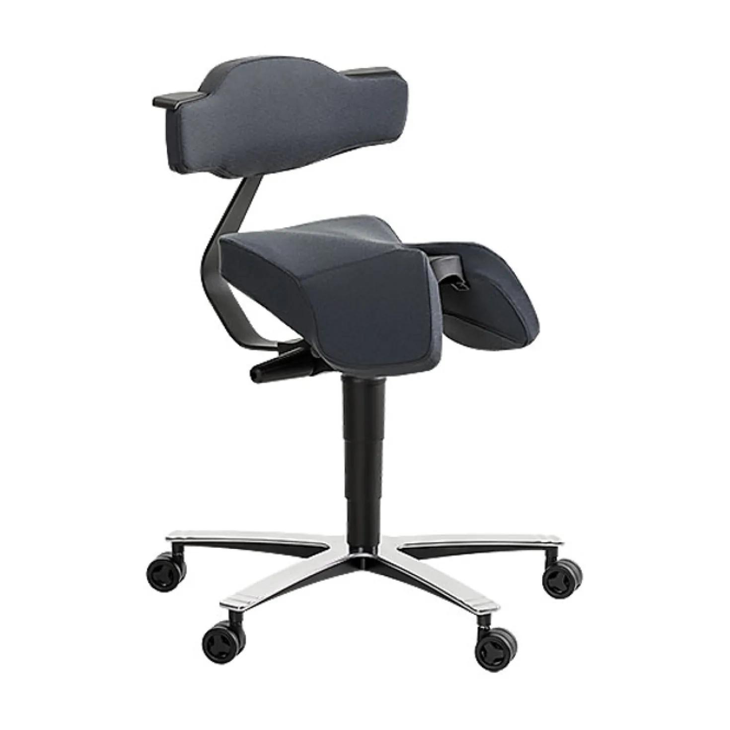 Sadelstol Be-Ge 3660, roterbart ryggstöd, svart