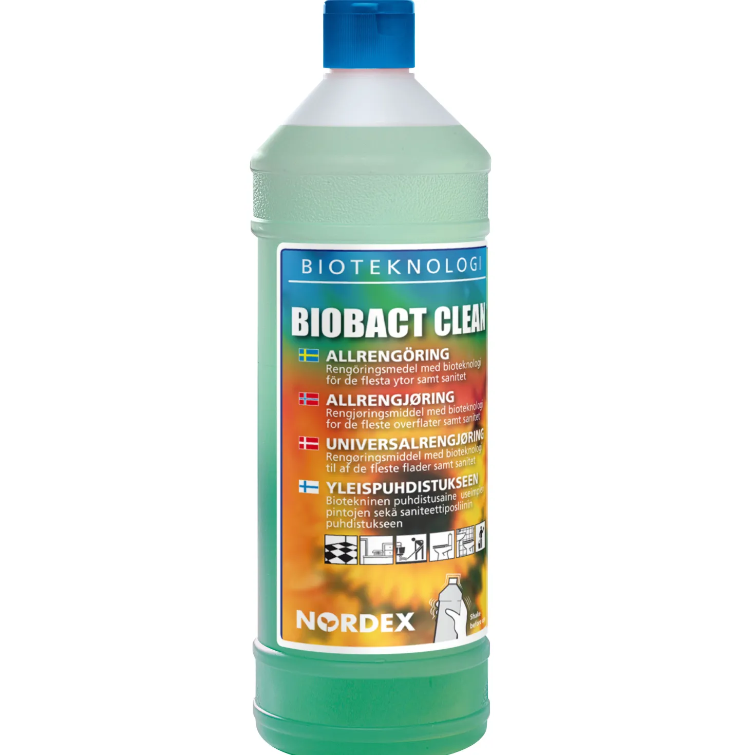Sanitetsrengöring Nordex Biobact Clean Biologisk, 1 liter