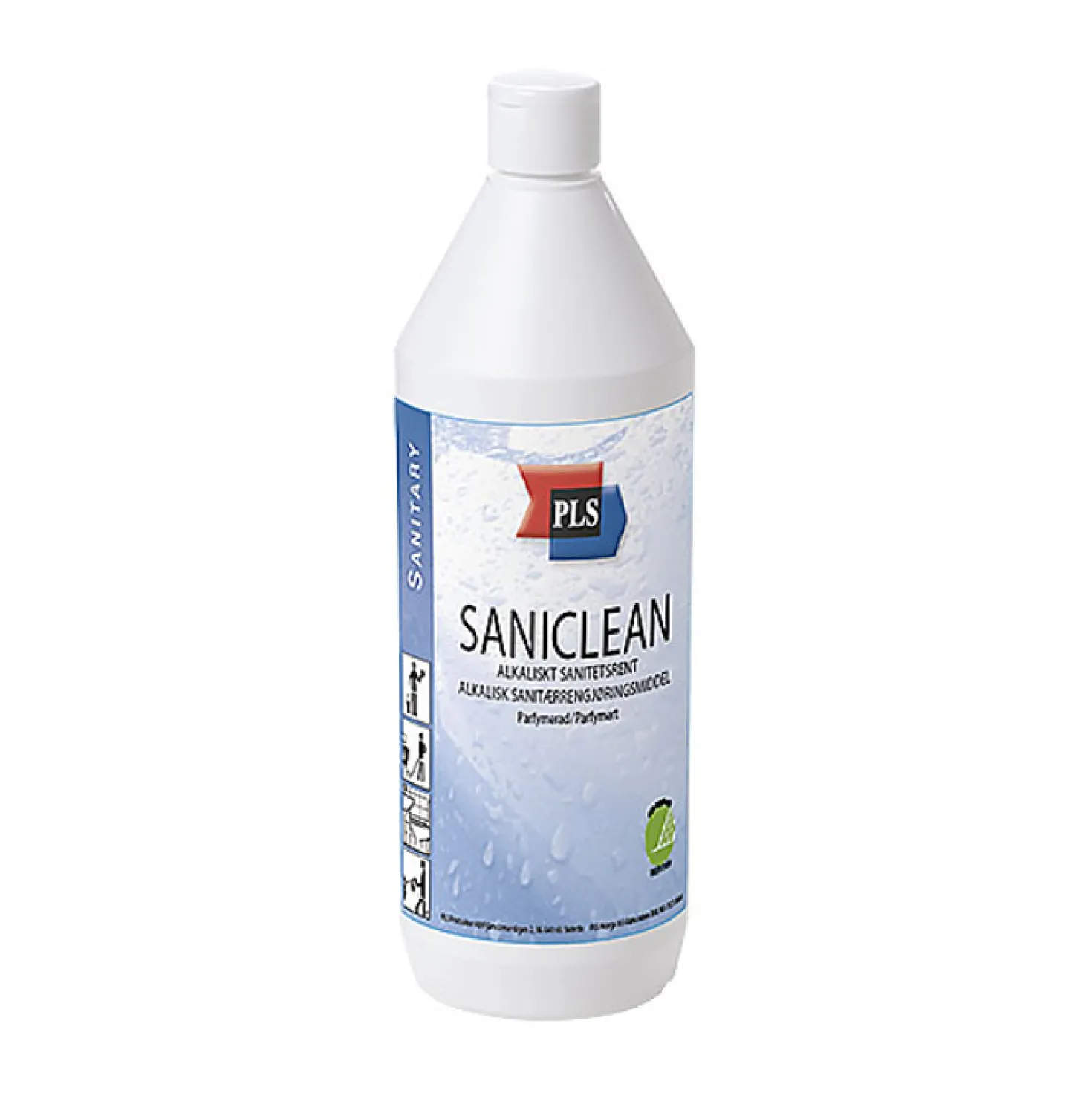 Sanitetsrengöring PLS Saniclean Parfymerad, alkalisk, 1L