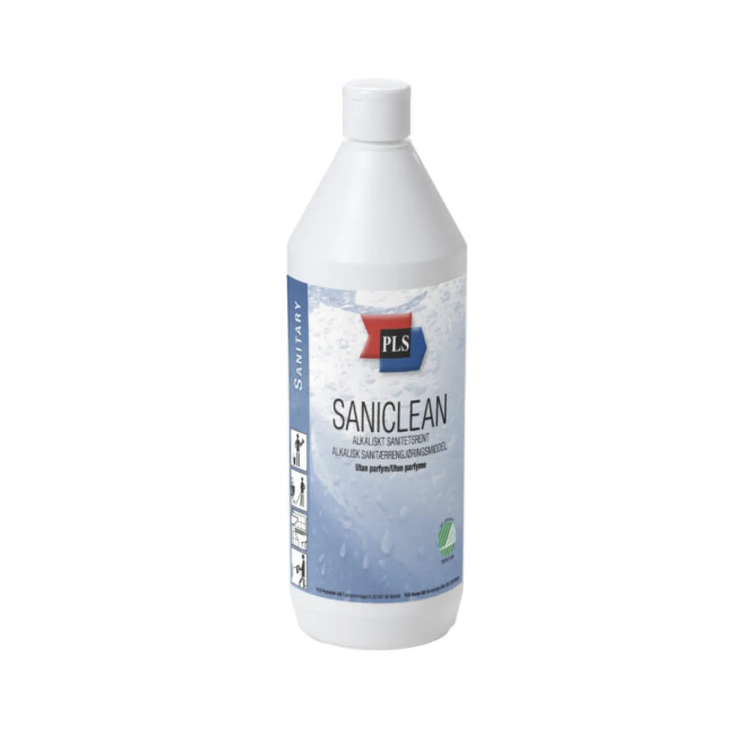 Sanitetsrengöring PLS Saniclean Oparfymerad, alkalisk, 1L