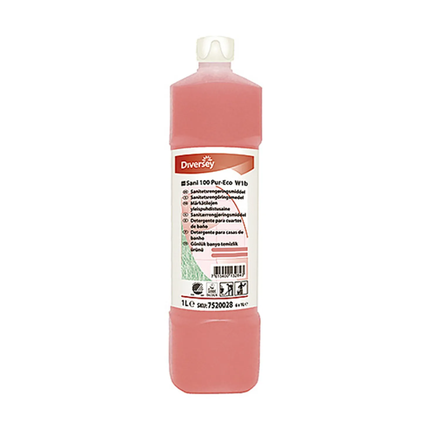 Sanitetsrengöringsmedel Sani 100 Pur-Eco, alkaliskt, citrusdoft, 1L