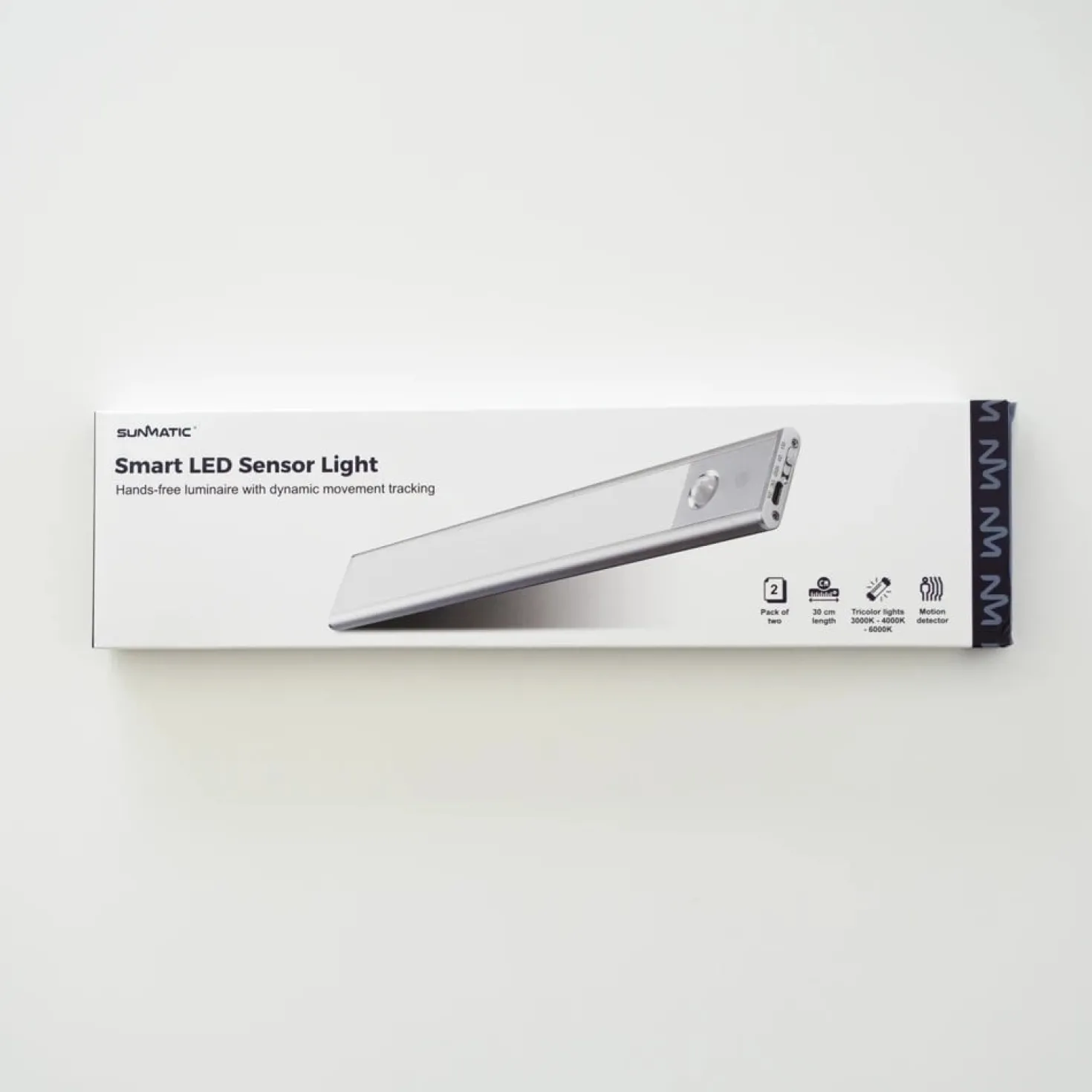 Sensorlampa Sunmatic LED Laddningsbar, silver, 30cm, 2-pack