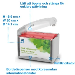 Servettdispenser Tork N4 Toppmatad, grå, en-i-taget