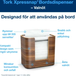 Servettdispenser Tork N4 Toppmatad, valnöt
