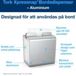 Servettdispenser Tork N4 Toppmatad Aluminium, silver, bordsmodell