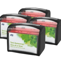 Servettdispenser Tork N4 Xpressnap Toppmatad, svart, väggmonterad