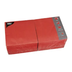 Servett Papstar 3-lagers, röd, 33x33 cm, 250 st