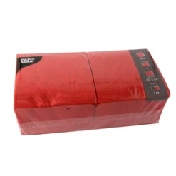 Servett Papstar 3-lagers, röd, 33x33 cm, 250 st