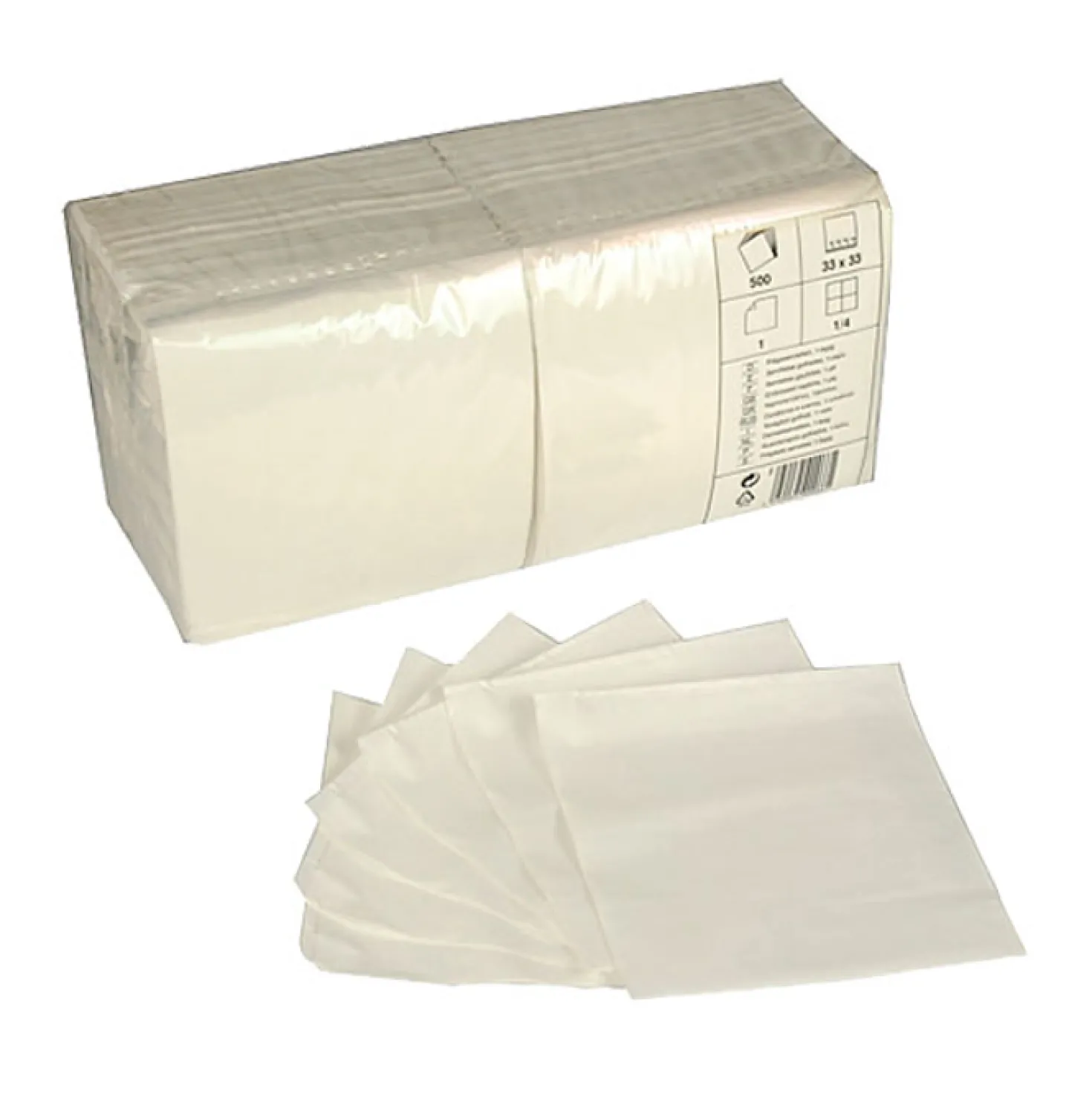 Servett Papstar 1-lagers, vit, 33x33 cm, 500 st