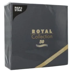 Servett Papstar Premium Linnetextur, svart, 40x40 cm, 50 st