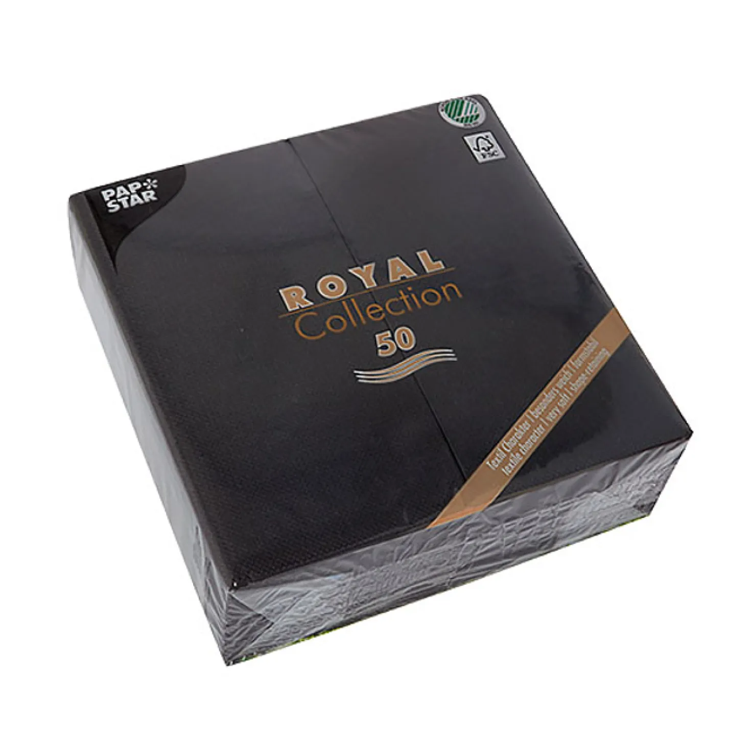 Servett Papstar Premium 1/8, svart, 40x40 cm, 50 st