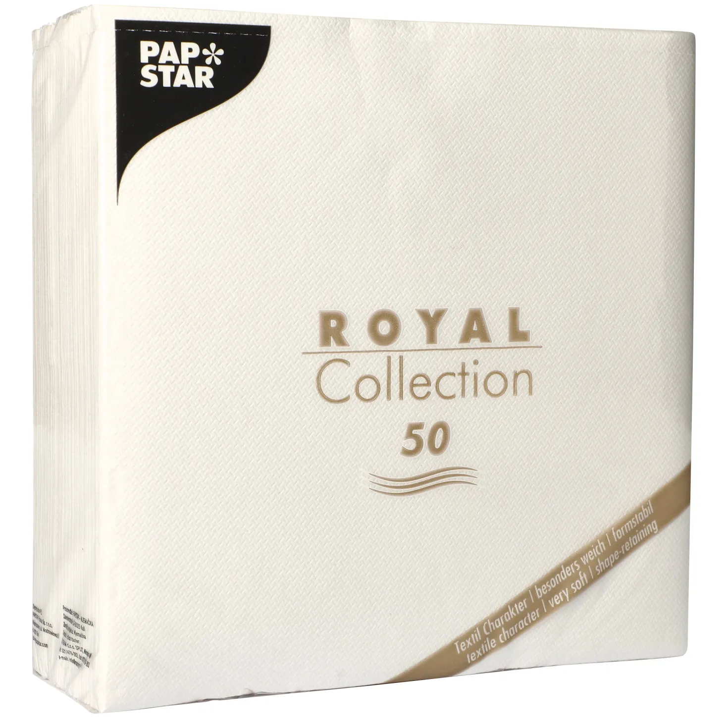 Servett Papstar Royal Collection Premium, vit, 40x40 cm, 50 st