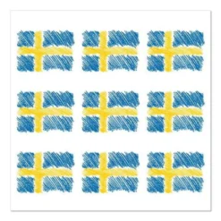 Servett Papstar Sverigeflagga 3-lags, 33x33cm, 20 st