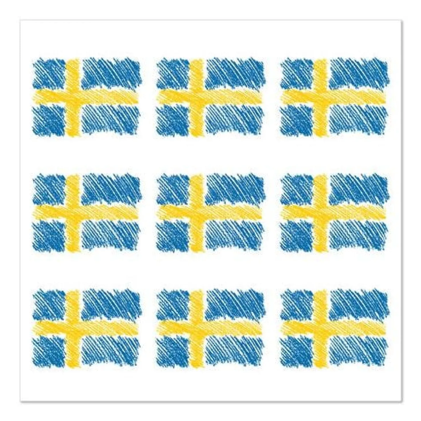 Servett Papstar Sverigeflagga 3-lags, 33x33cm, 20 st