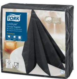 Servett Tork LinStyle Nonwoven, svart, 39x39 cm, 50 st